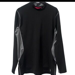 Nike Black Hyper-warm Dri-Fit Max Pro Combat Mockneck Fitted Shirt Top Size XL